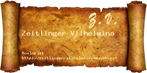 Zeitlinger Vilhelmina névjegykártya